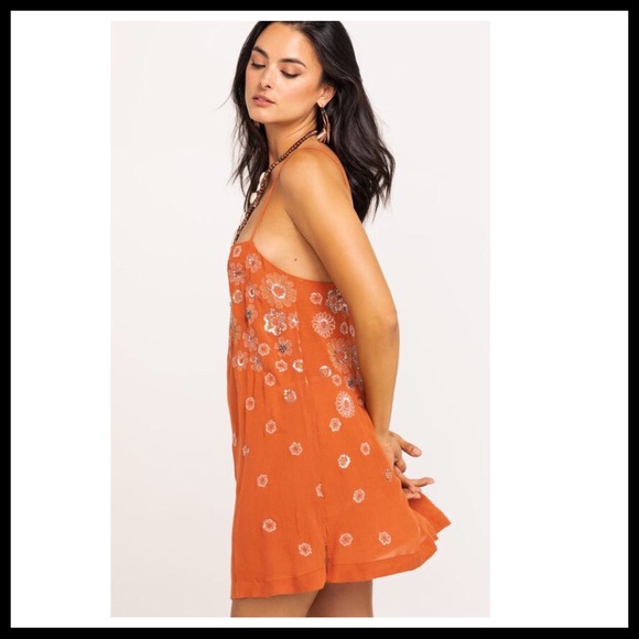 FREE PEOPLE BOHO SLIP SUN TANK MINI DRESS A3C - Picture 15 of 16